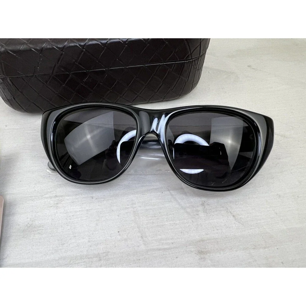 New BOTTEGA VENETA BV186/S BLACK Cat Eyes SUNGLASSES 54-16-135mm‎ W Leather Case